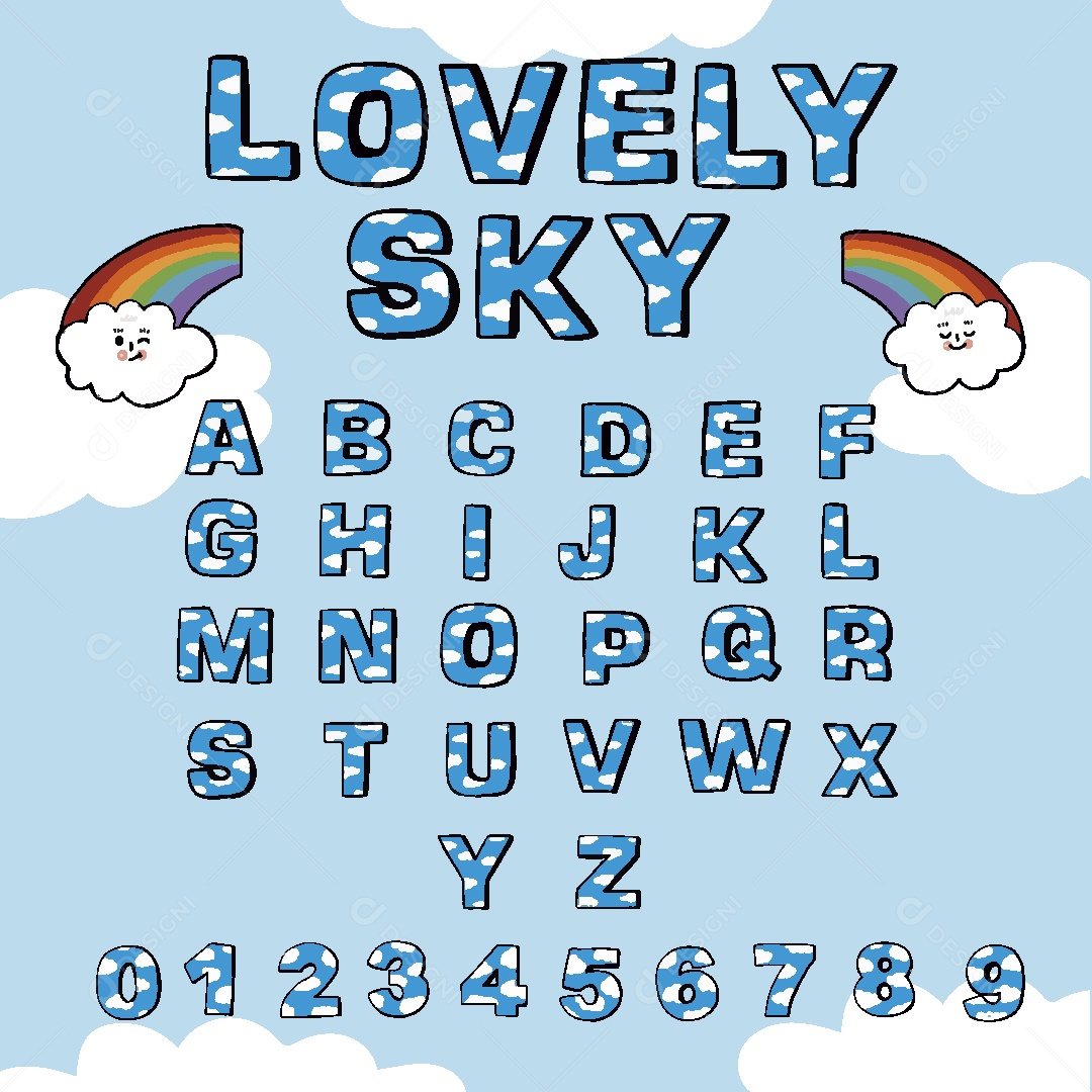 Alfabeto Divertido Com Números Ilustração Vetor EPS