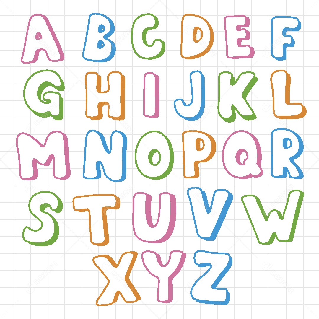 Alfabeto Divertido Ilustração Vetor EPS