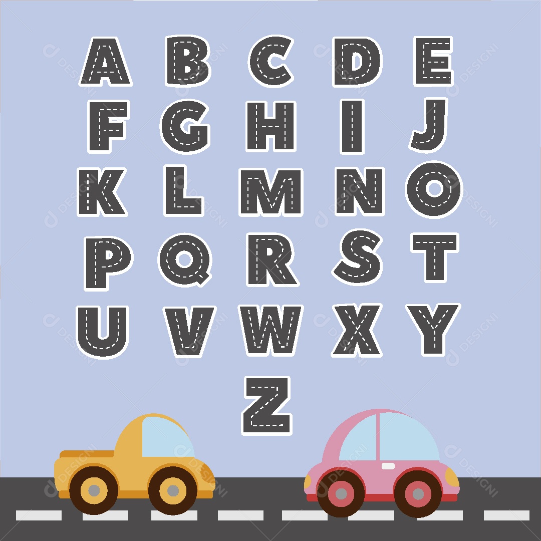 Alfabeto Divertido Ilustração Vetor EPS