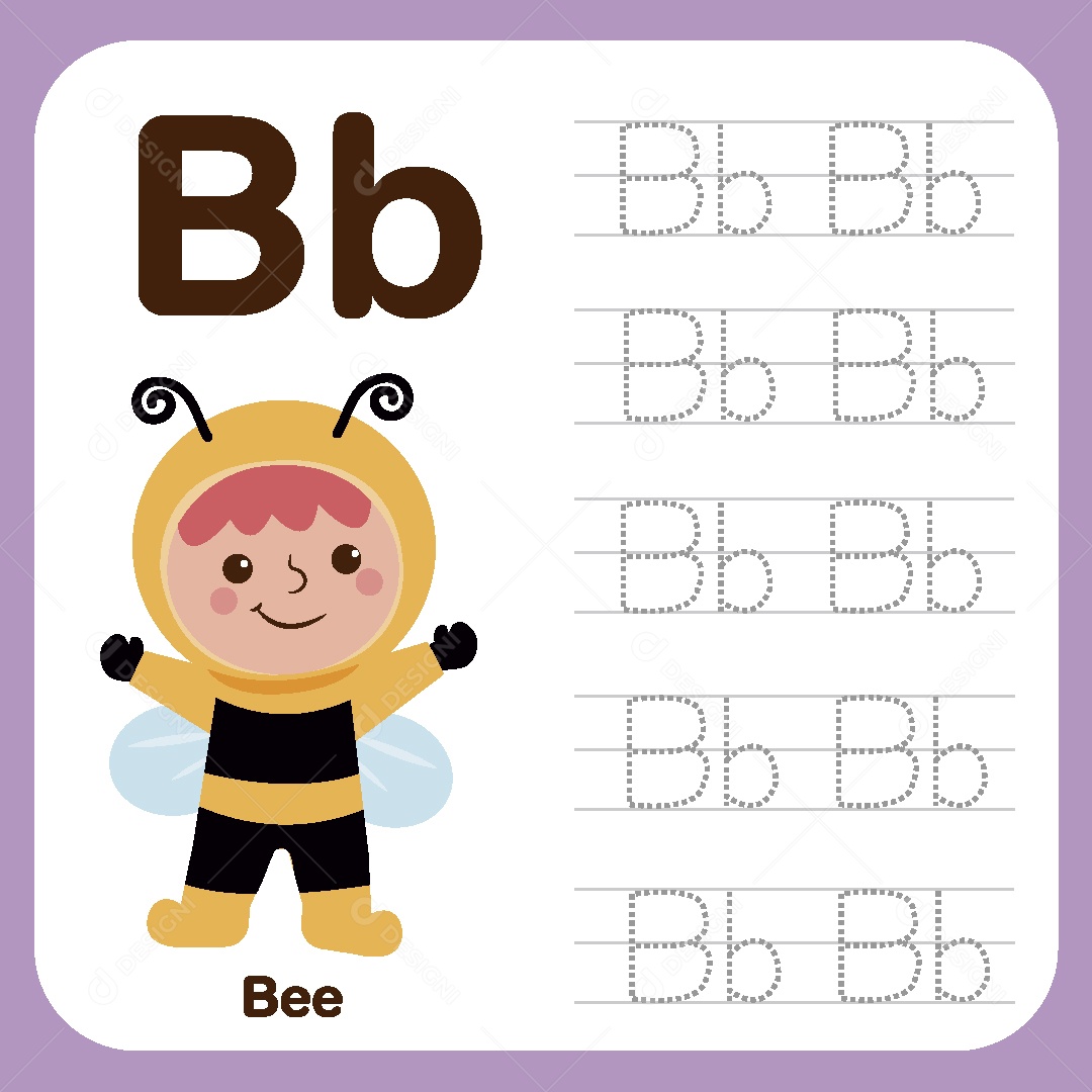 Alfabeto Divertido Letra B Ilustração Vetor EPS