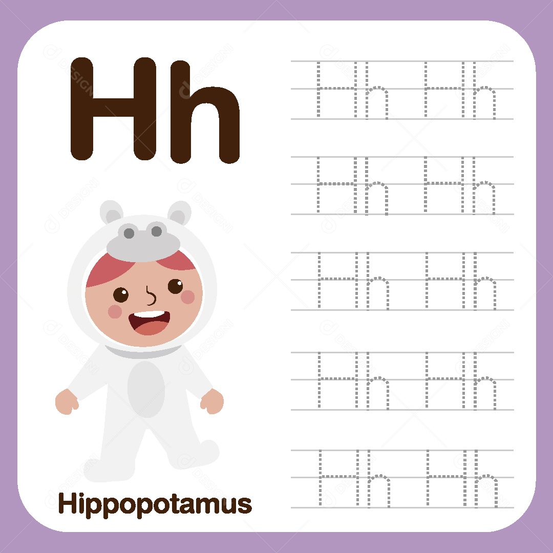 Alfabeto Divertido Letra H Ilustração Vetor EPS