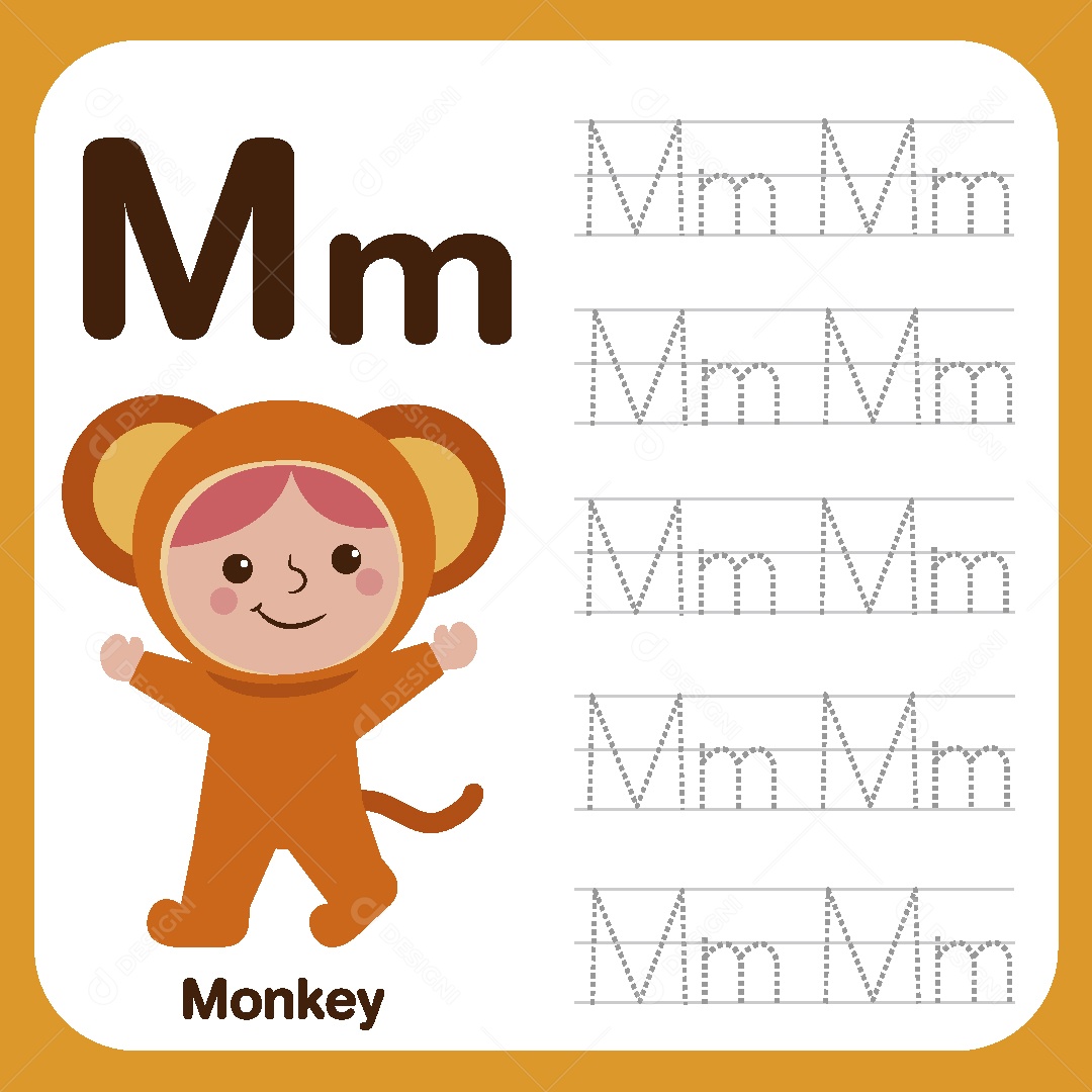 Alfabeto Divertido Letra M Ilustração Vetor EPS