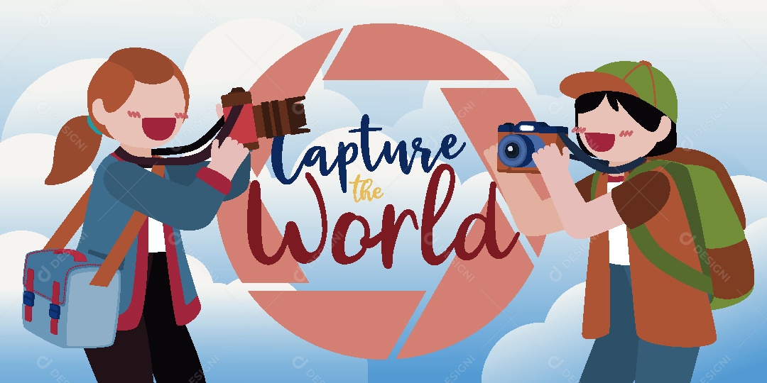 Fotógrafos Ilustração Vetor EPS