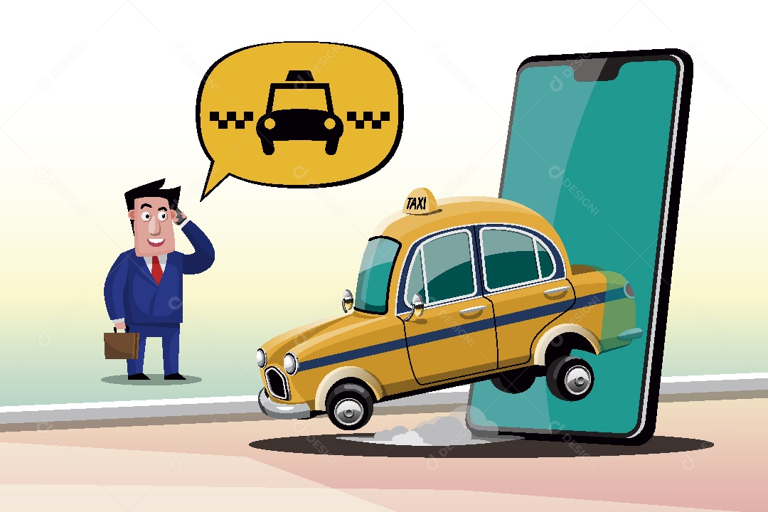 Serviço de Táxi Ilustração Vetor EPS