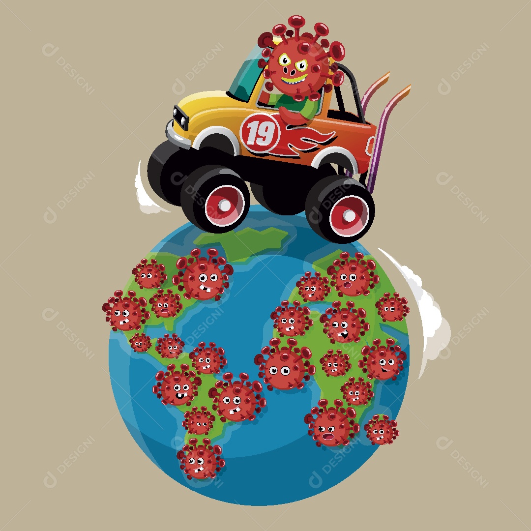 Coronavírus Espalhado Pelo o Mundo Ilustração Vetor EPS