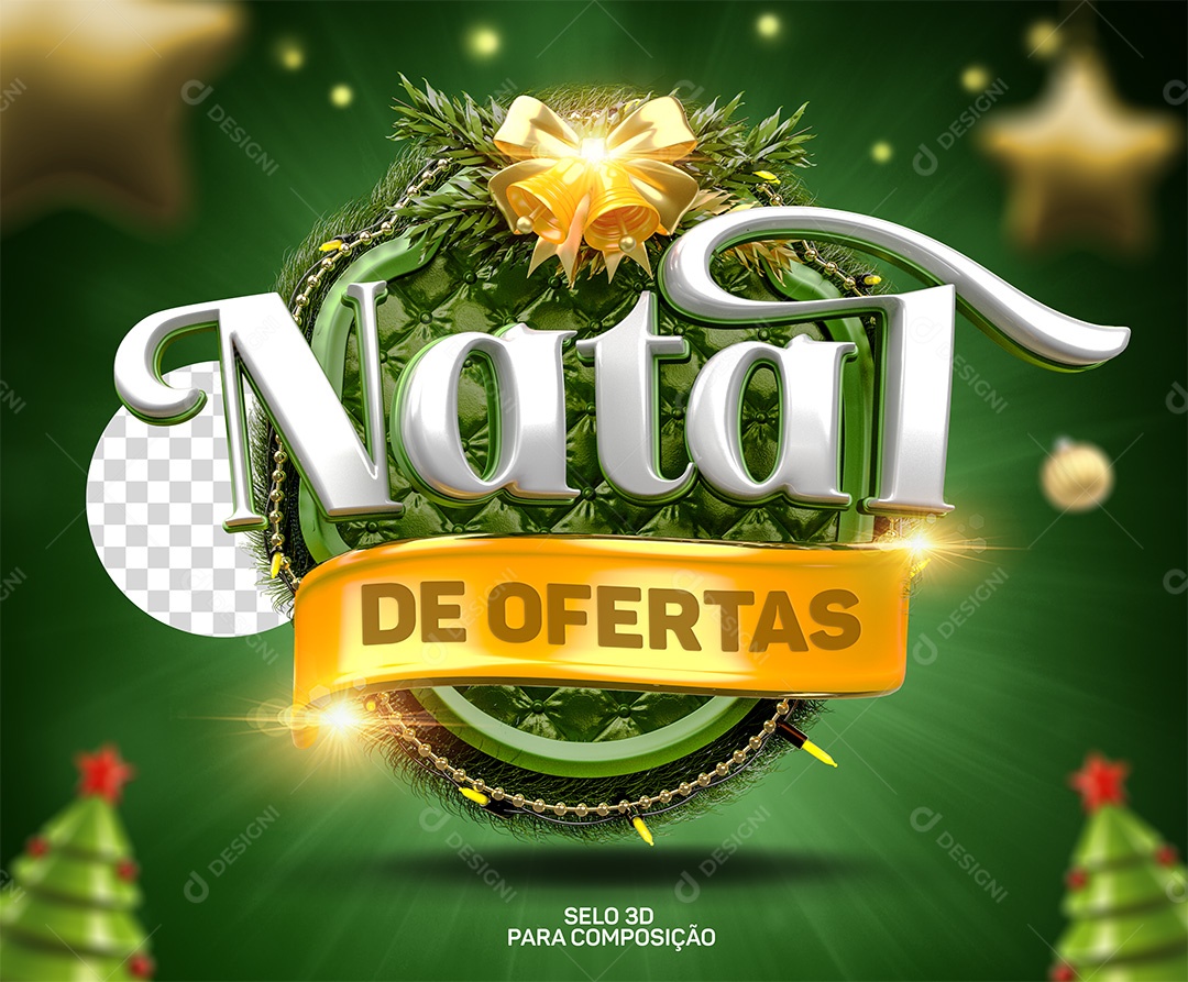 Natal De Ofertas Selo 3D Para Composição PSD