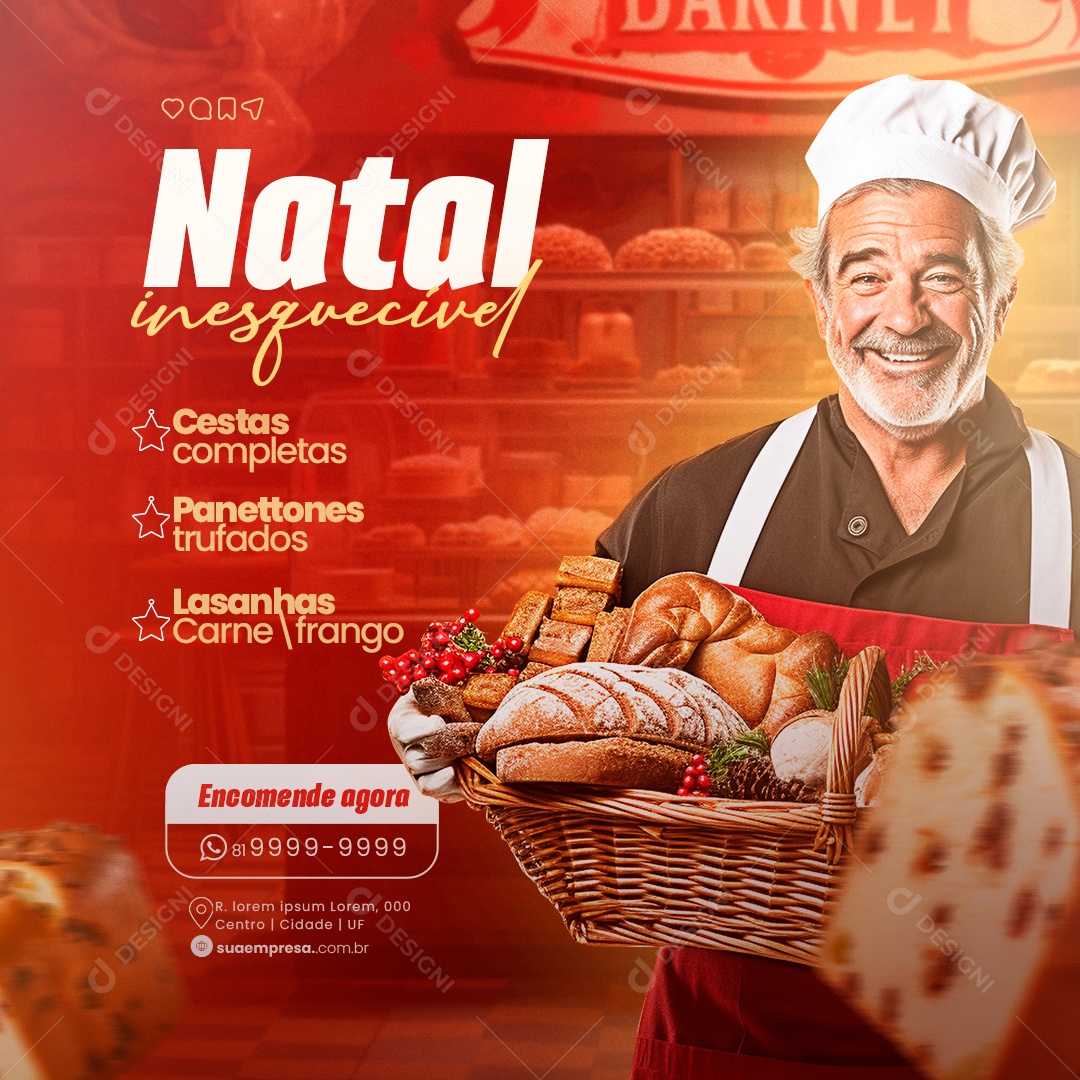 Social Media Natal Inesquecivel Cestas Completas PSD Editável