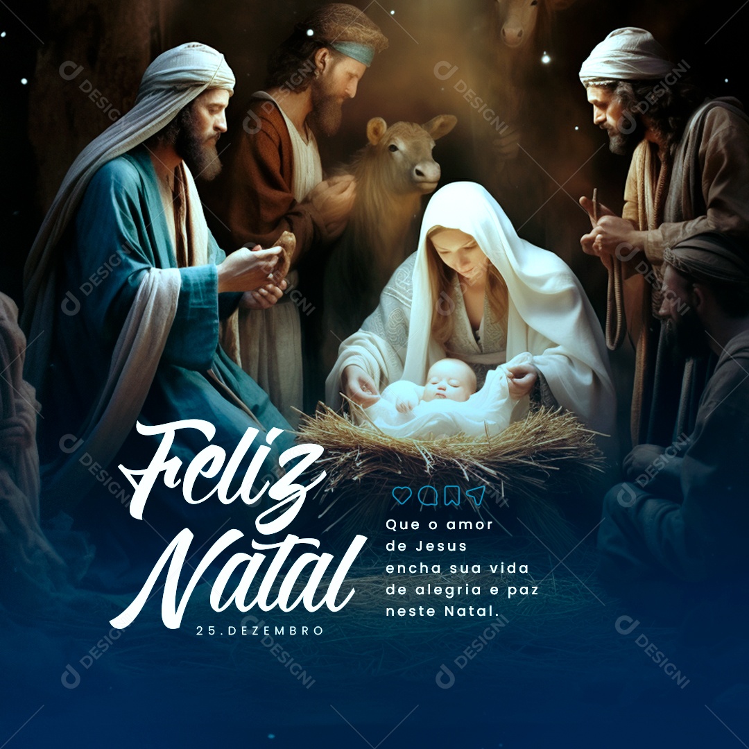 Alegria e Paz Feliz Natal 25 De Dezembro Social Media PSD Editável