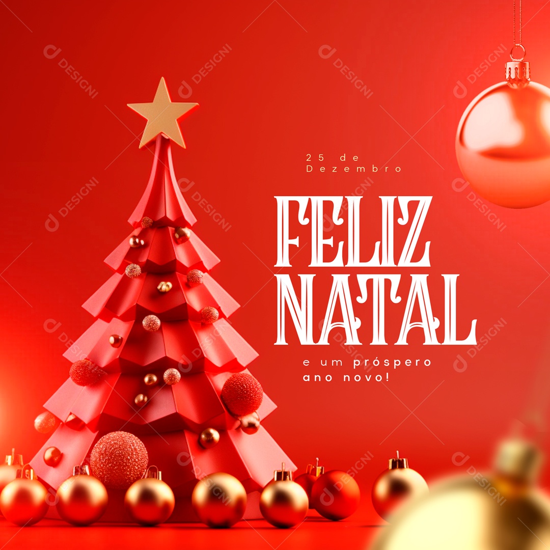 Social Media Feliz Natal e Um Próspero Ano Novo PSD Editável