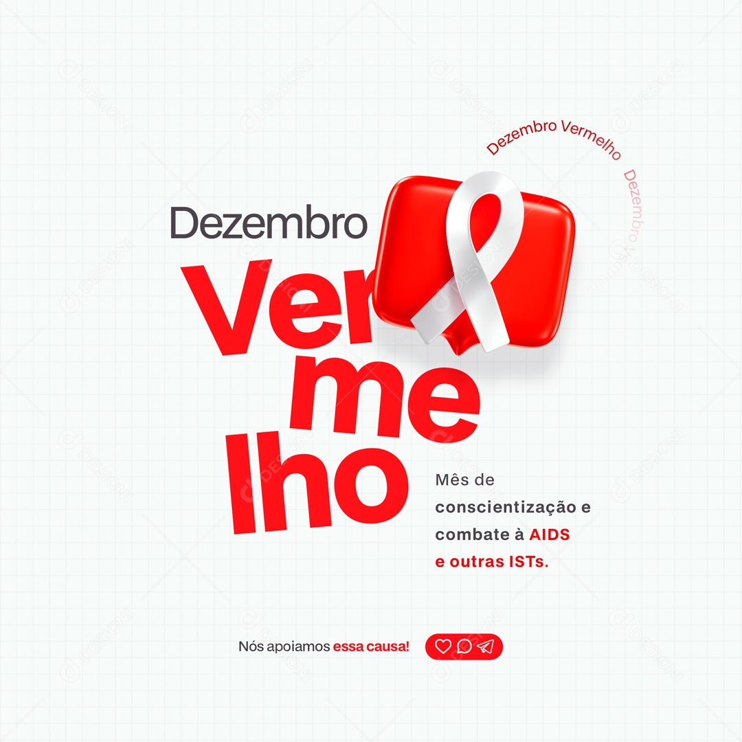 Social Media Dezembro Vermelho PSD Editável