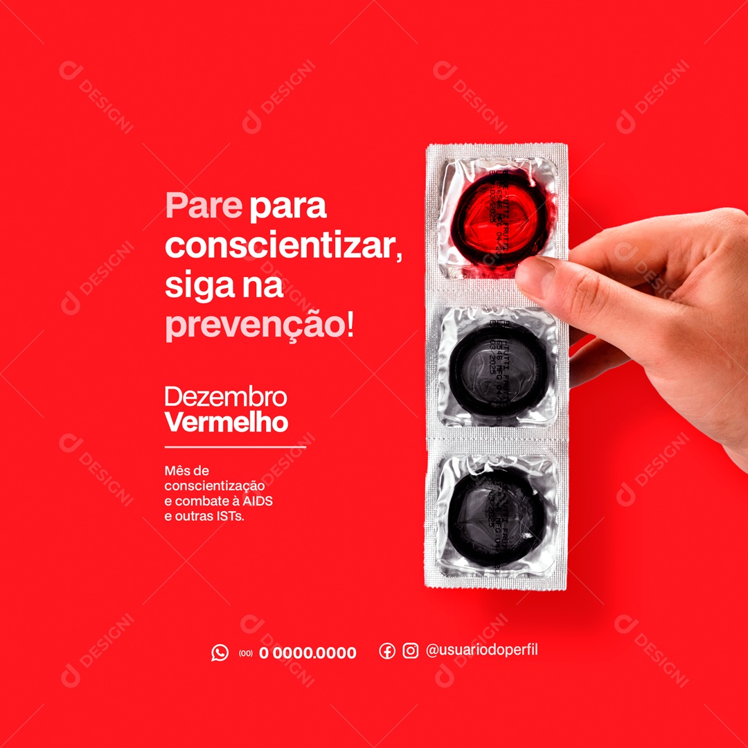 Siga Na Prevenção Dezembro Vermelho Social Media PSD Editável