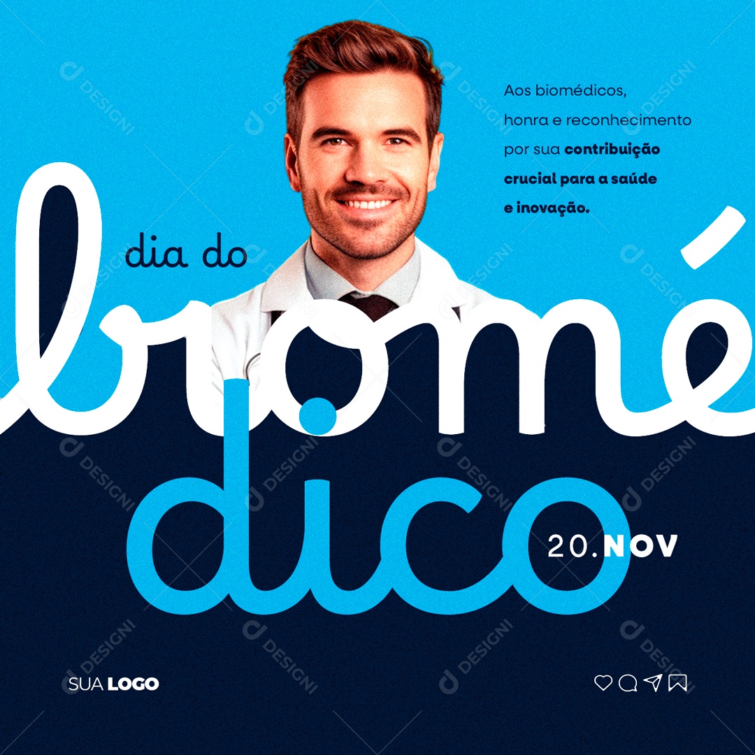 Social Media Dia Do Biomédico Saúde e Inovação PSD Editável