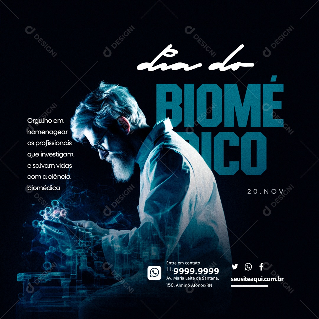 Social Media Dia Do Biomédico 20 De Novembro PSD Editável