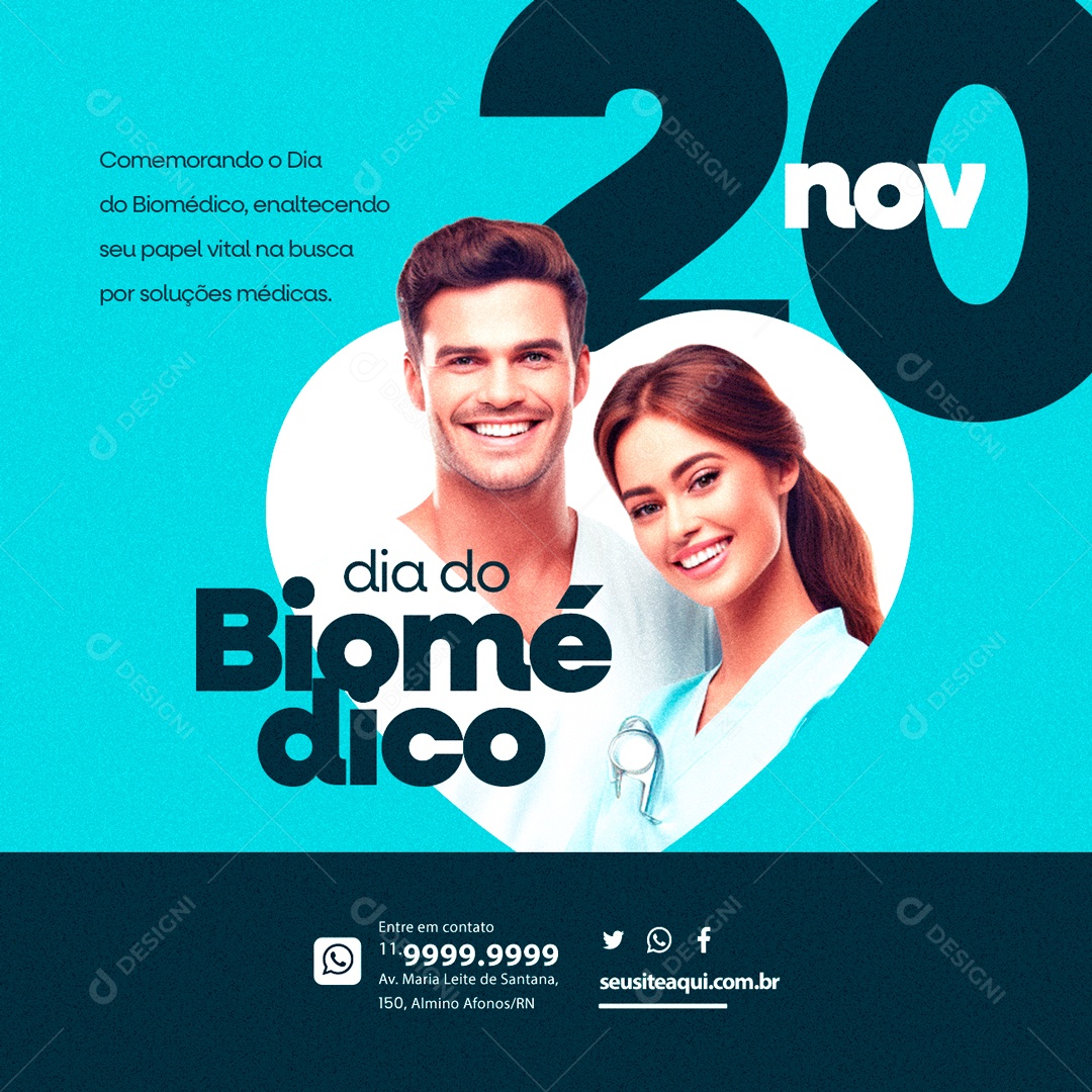 Social Media Dia Do Biomédico 20 De Novembro PSD Editável