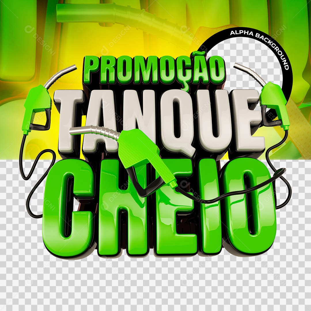 Selo 3D Promoção De Tanque Cheio Para Composição PSD