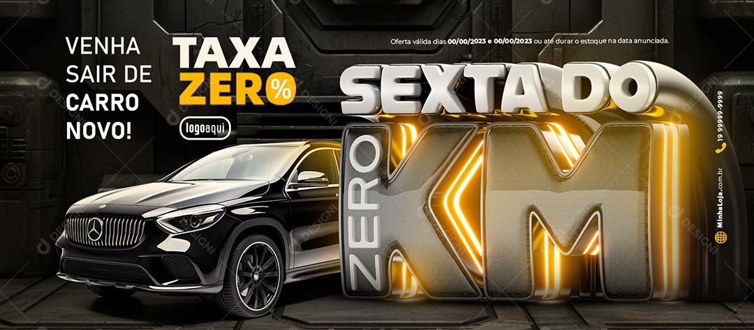 Social Media Banner Sexta Do Zero Km Carro Novo PSD Editável