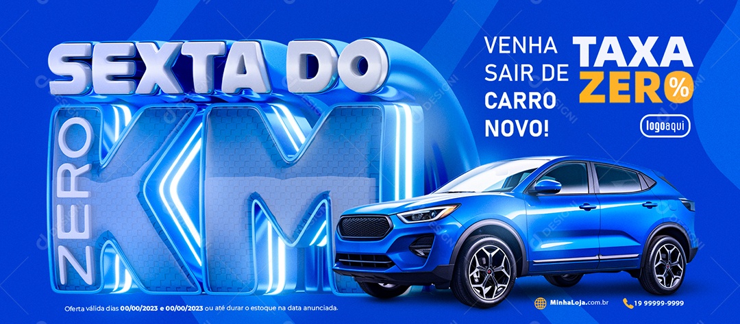 Social Media Banner Sexta Do Zero KM Carro Novo PSD Editável
