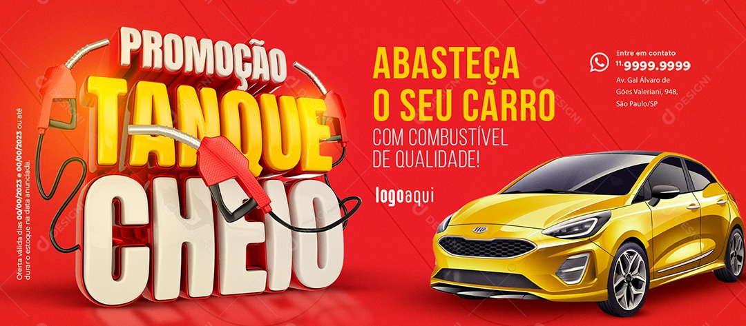 Social Media Abasteça Seu Carro Promoção Tanque Cheio PSD Editável