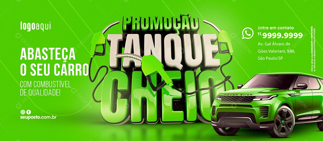 Social Media Banner Promoção Tanque Cheio PSD Editável