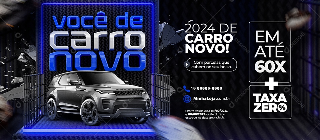 Social Media Banner Você De Carro Novo Concessinária PSD Editável
