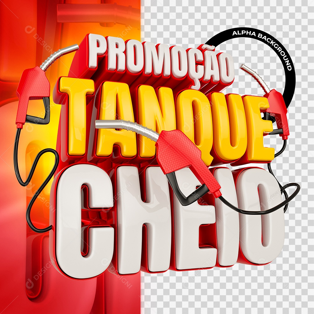 Selo 3D Promoção Tanque Cheio Para Composição PSD