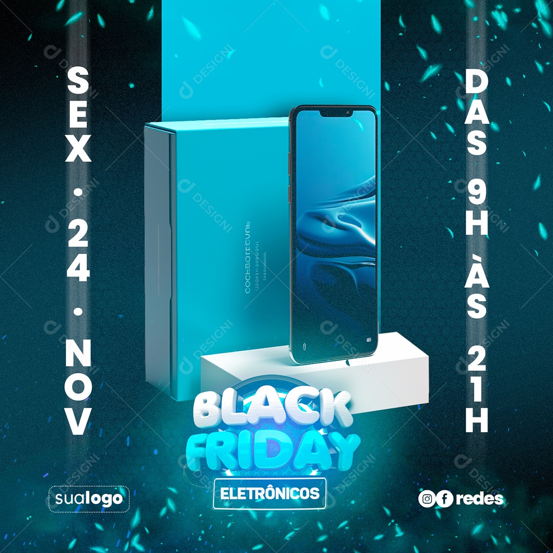 Social Media Black Friday Electronic Schedules Editable PSD