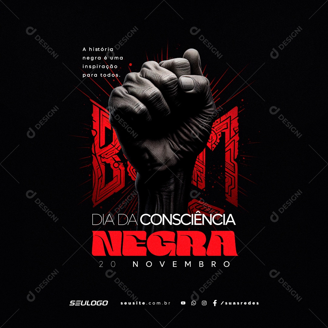 Social Media Dia Da Consciência Negra História Negra PSD Editável