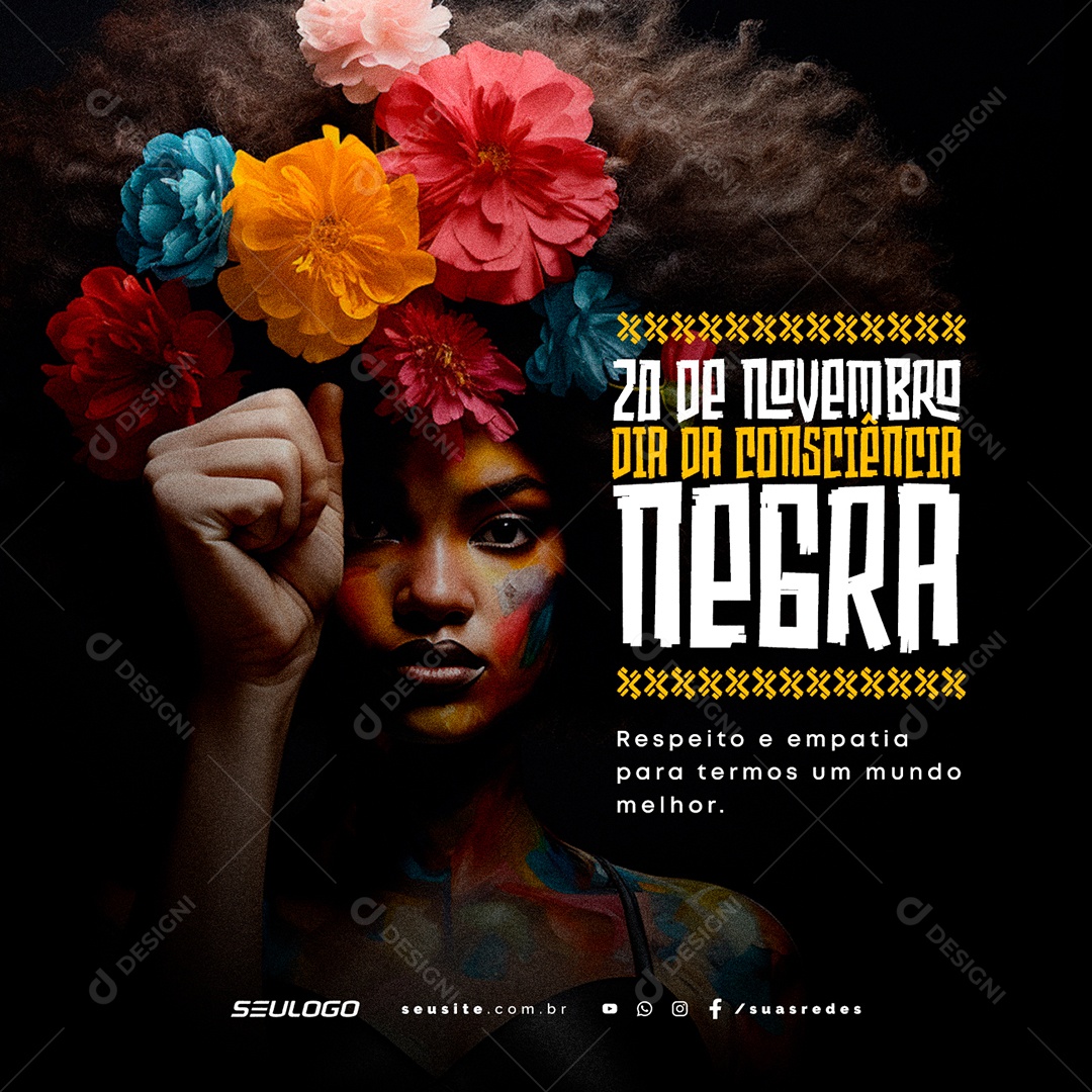 Social Media Dia Da Consciência Negra 20 De Novembro PSD Editável