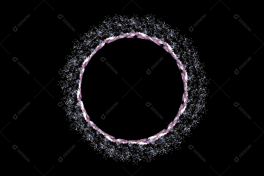 Moldura de luz circular em fundo preto