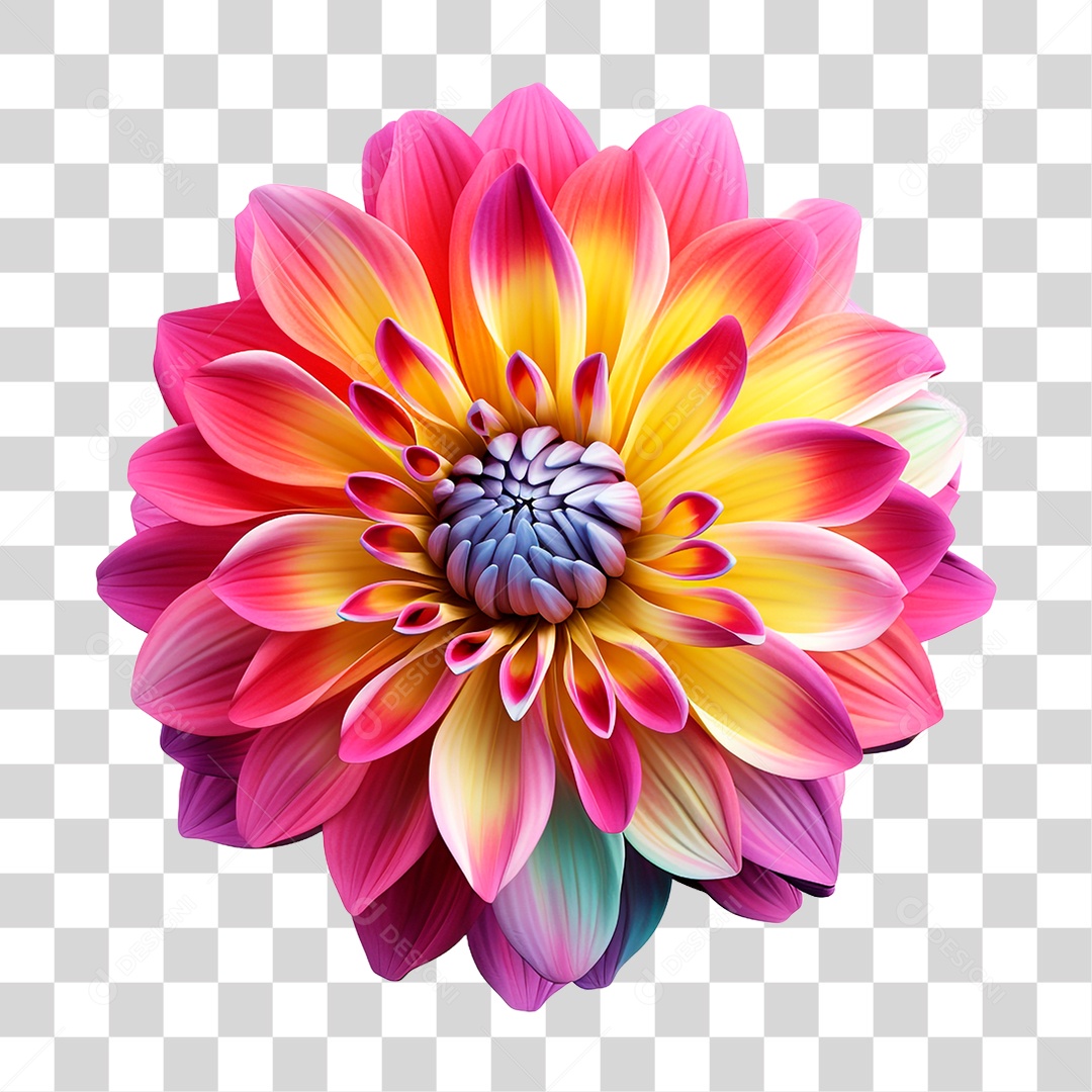 Flor Colorida PNG Transparente