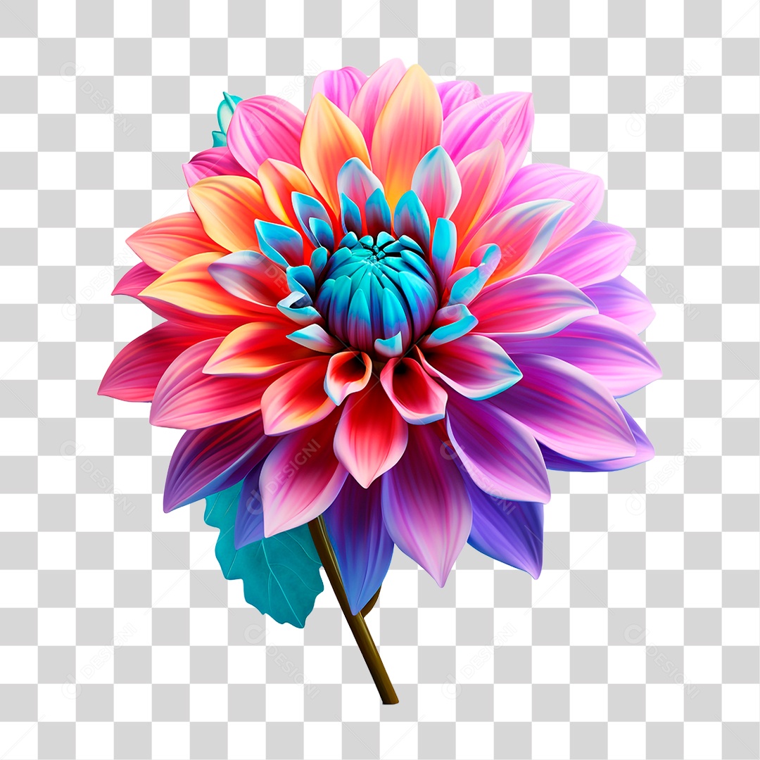Flor Colorida PNG Transparente