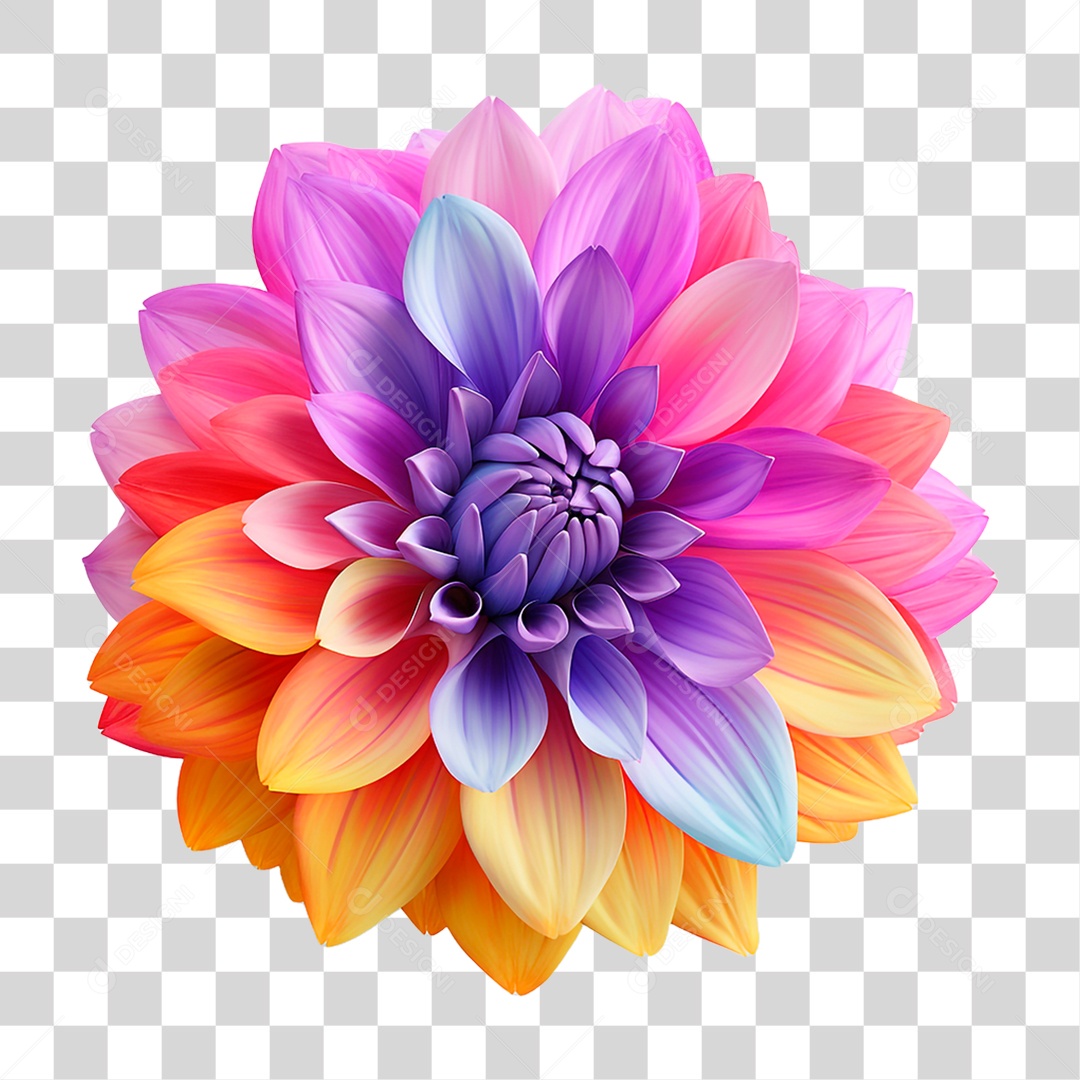 Flor Colorida PNG Transparente