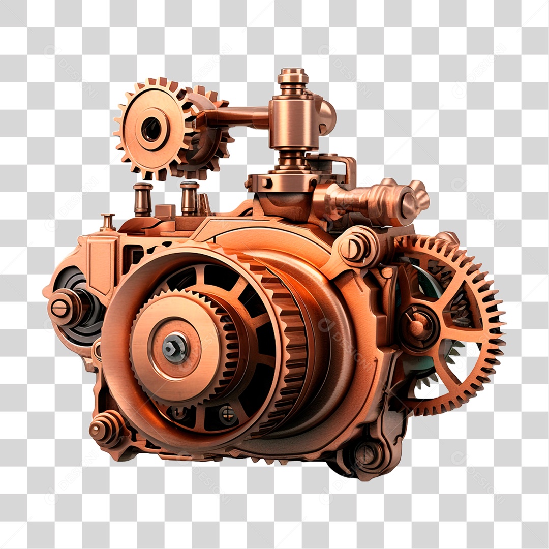 Engrenagem Steampunk PNG Transparente