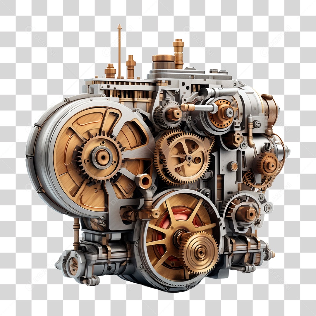 Engrenagem Steampunk PNG Transparente