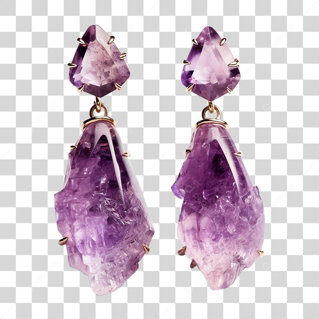 Brinco de Ametista PNG Transparente
