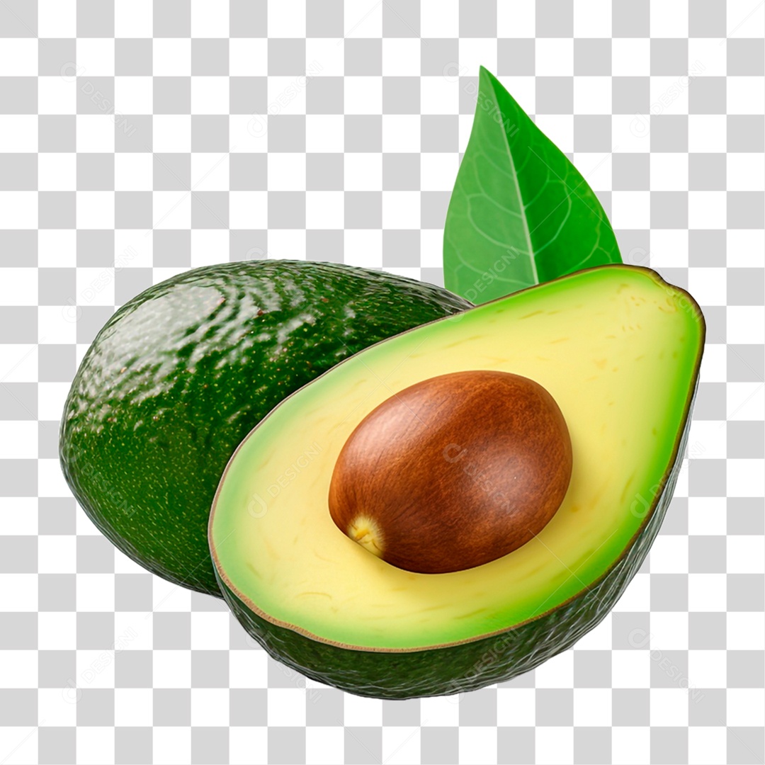 Abacate Verde PNG Transparente