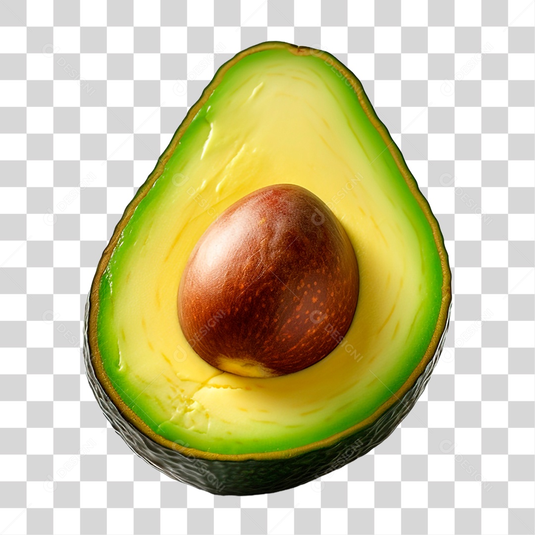 Abacate Partido ao Meio PNG Transparente