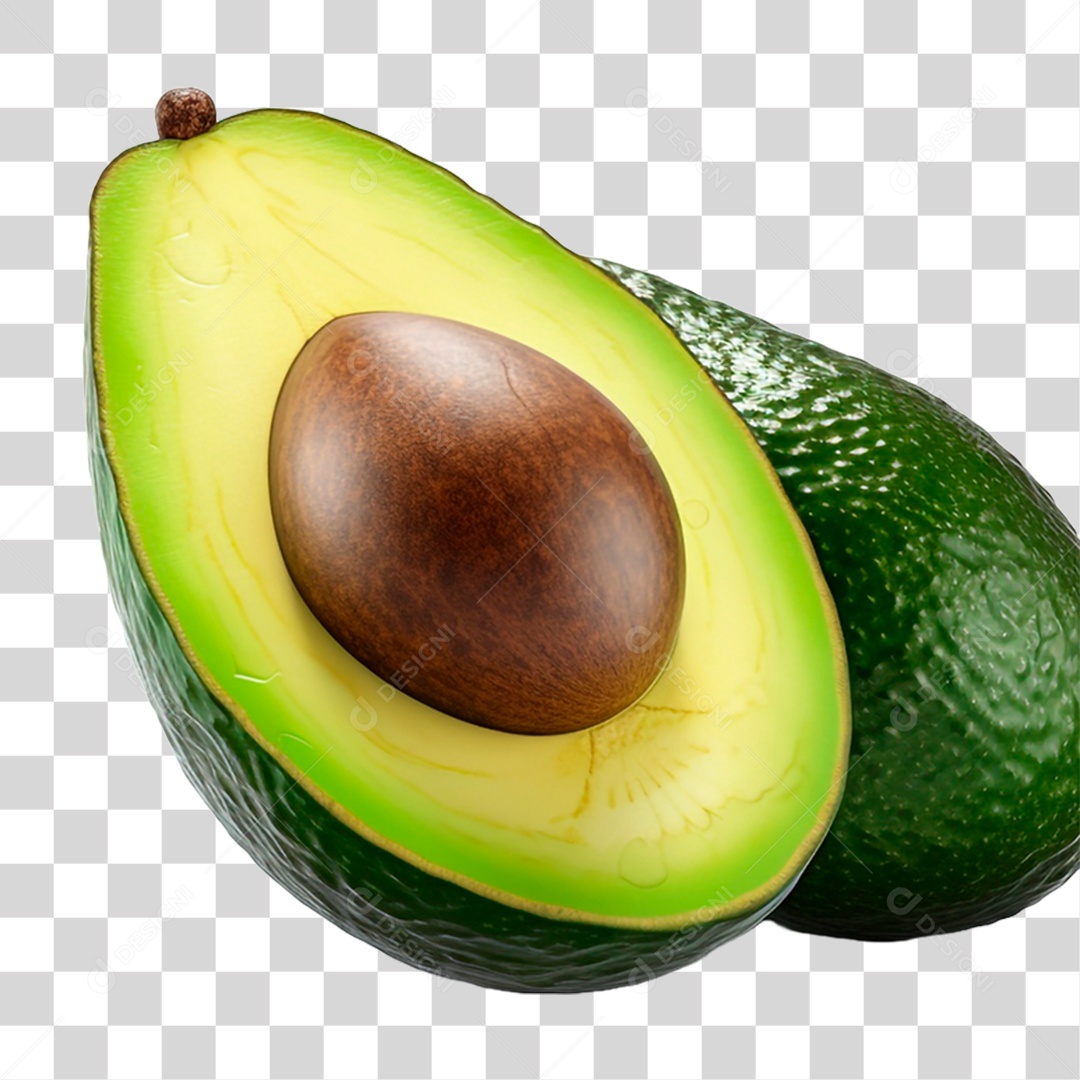 Abacate Partido ao Meio PNG Transparente