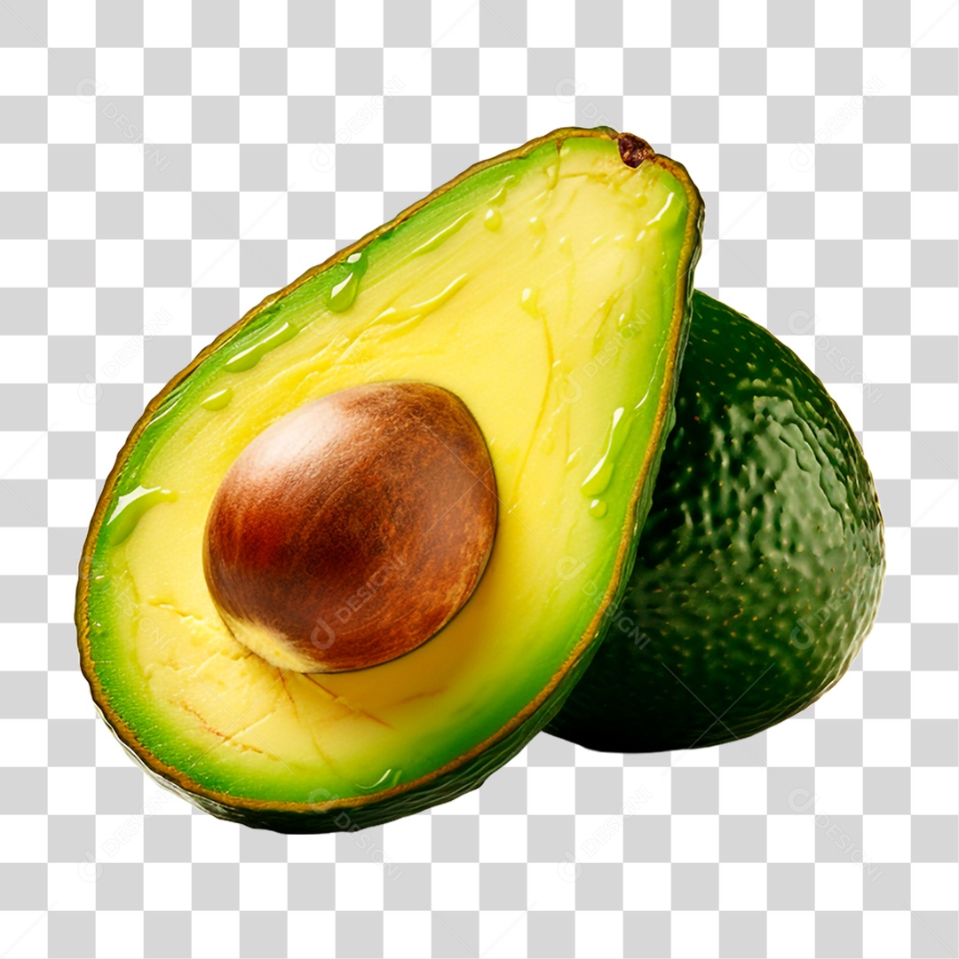 Abacate Partido ao Meio PNG Transparente