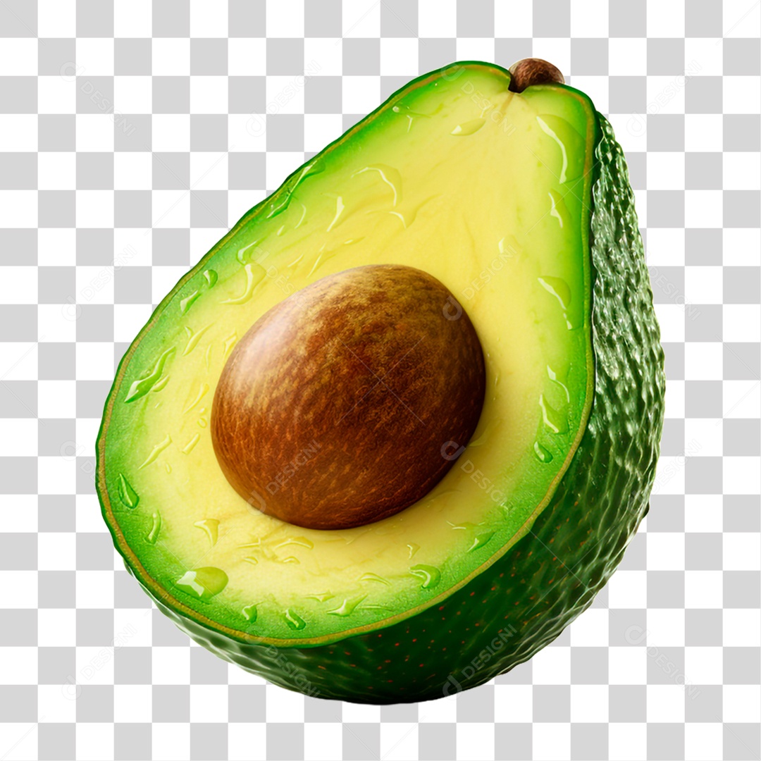 Abacate Partido ao Meio PNG Transparente