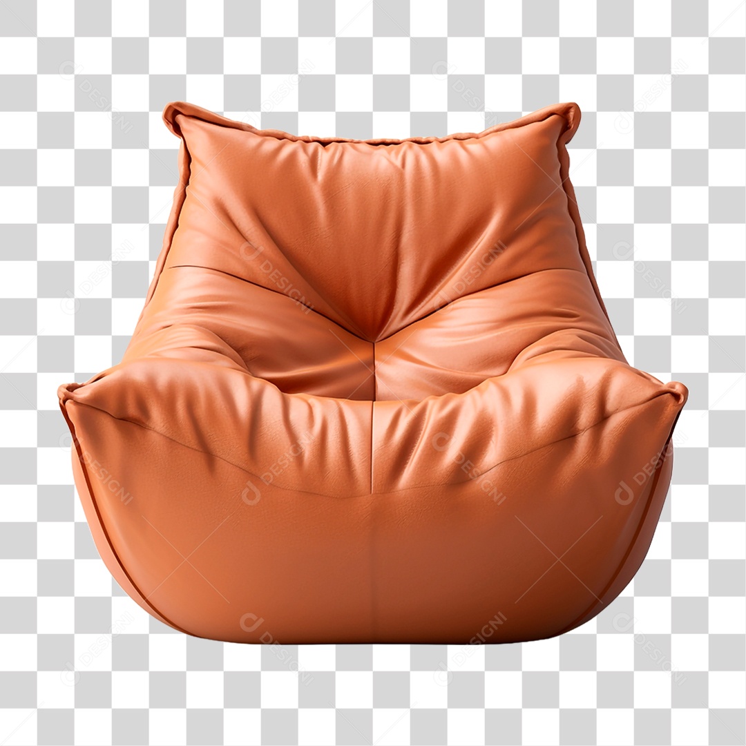 Puff de Couro PNG Transparente