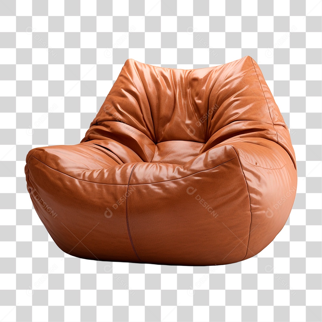 Puff de Couro PNG Transparente