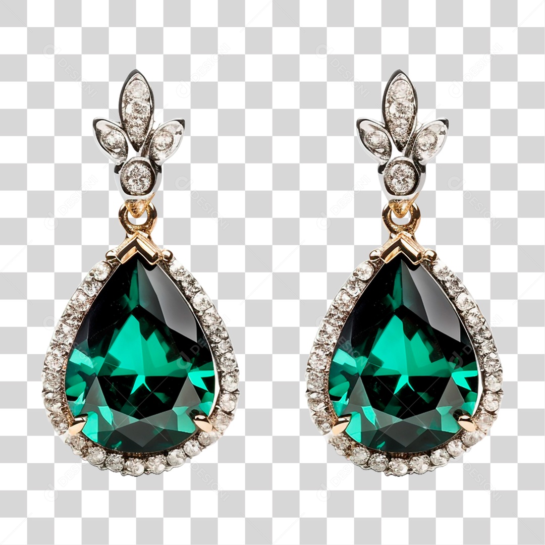 Brinco de Pedra Preciosas PNG Transparente