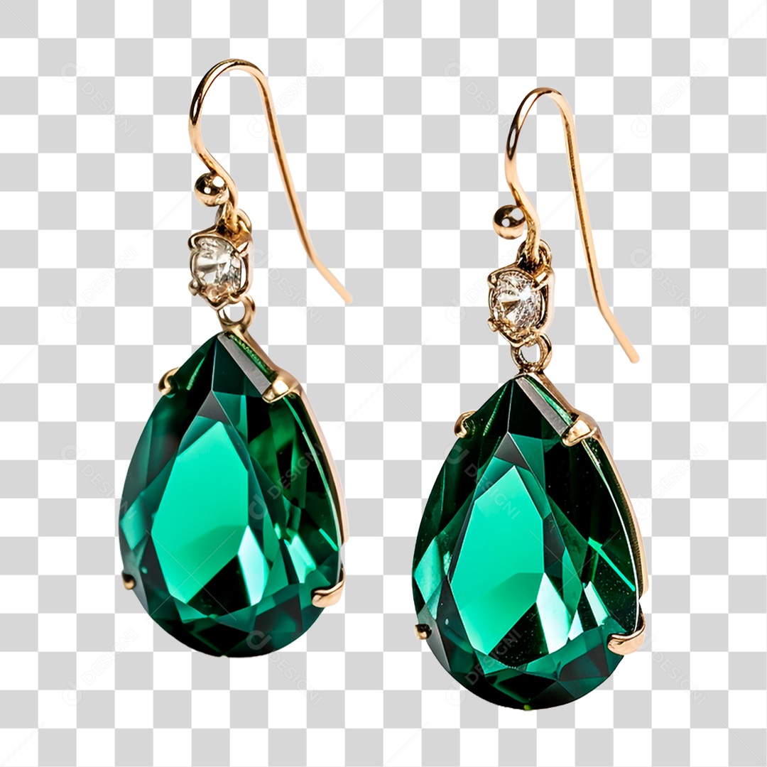 Brinco de Pedra Preciosas PNG Transparente