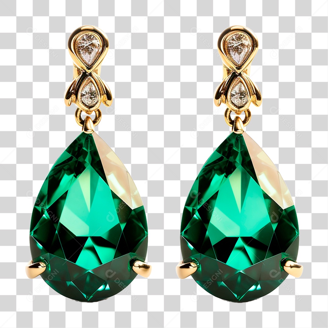 Brinco de Esmeralda PNG Transparente