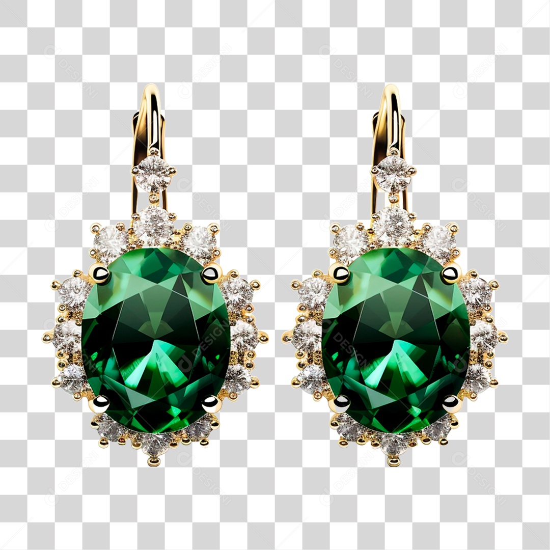 Brinco de Esmeralda PNG Transparente