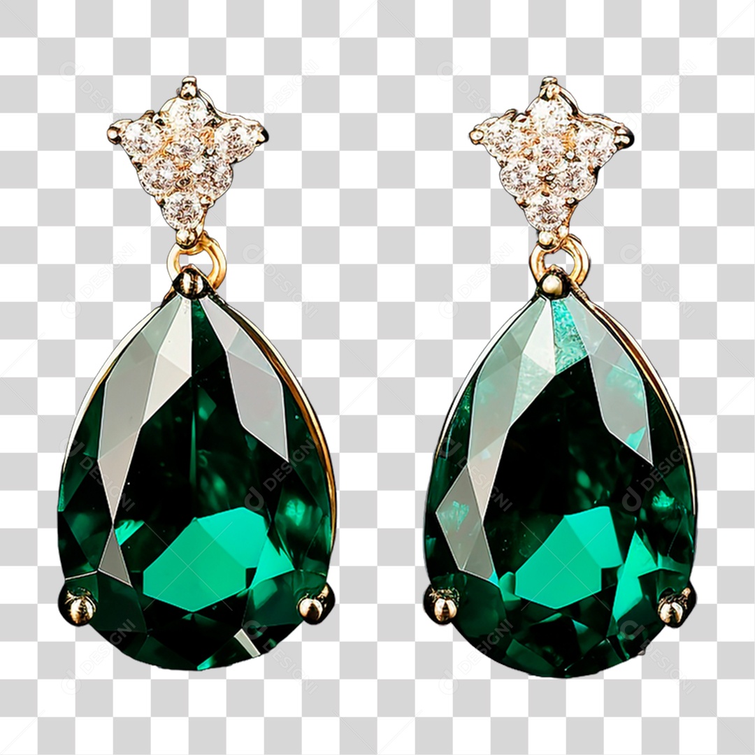Brinco de Esmeralda PNG Transparente