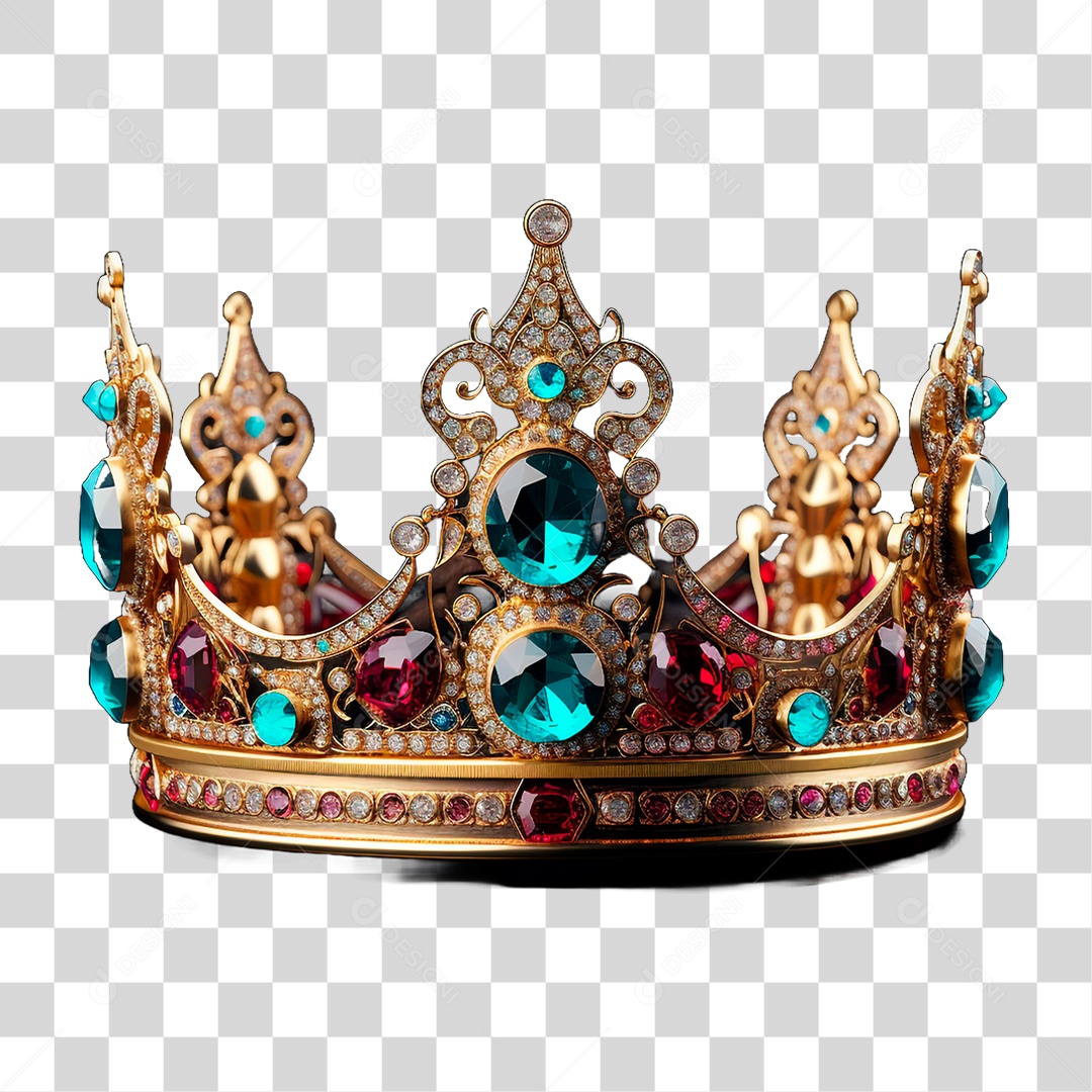 Coroa com Cristais PNG Transparente