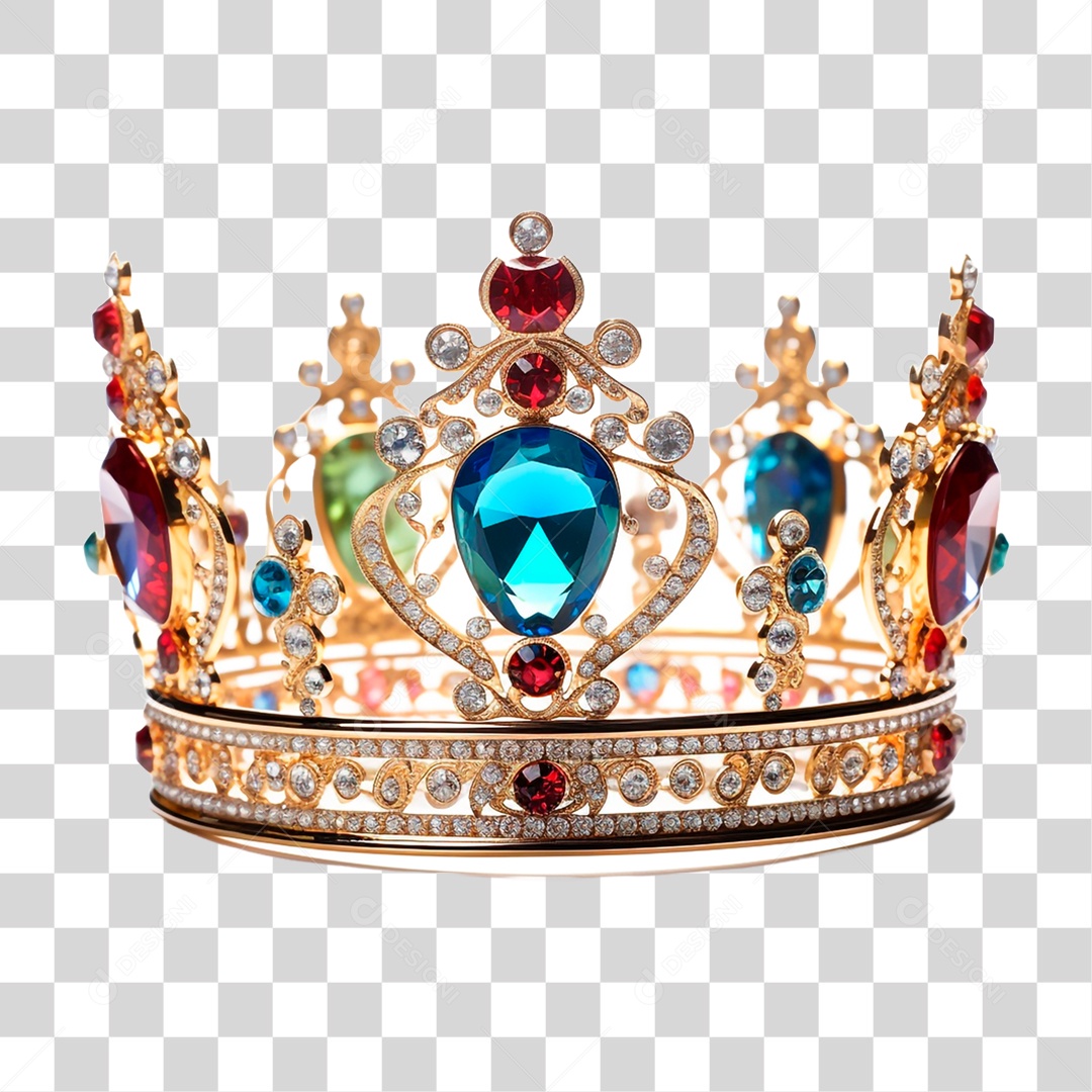 Coroa com Cristais PNG Transparente