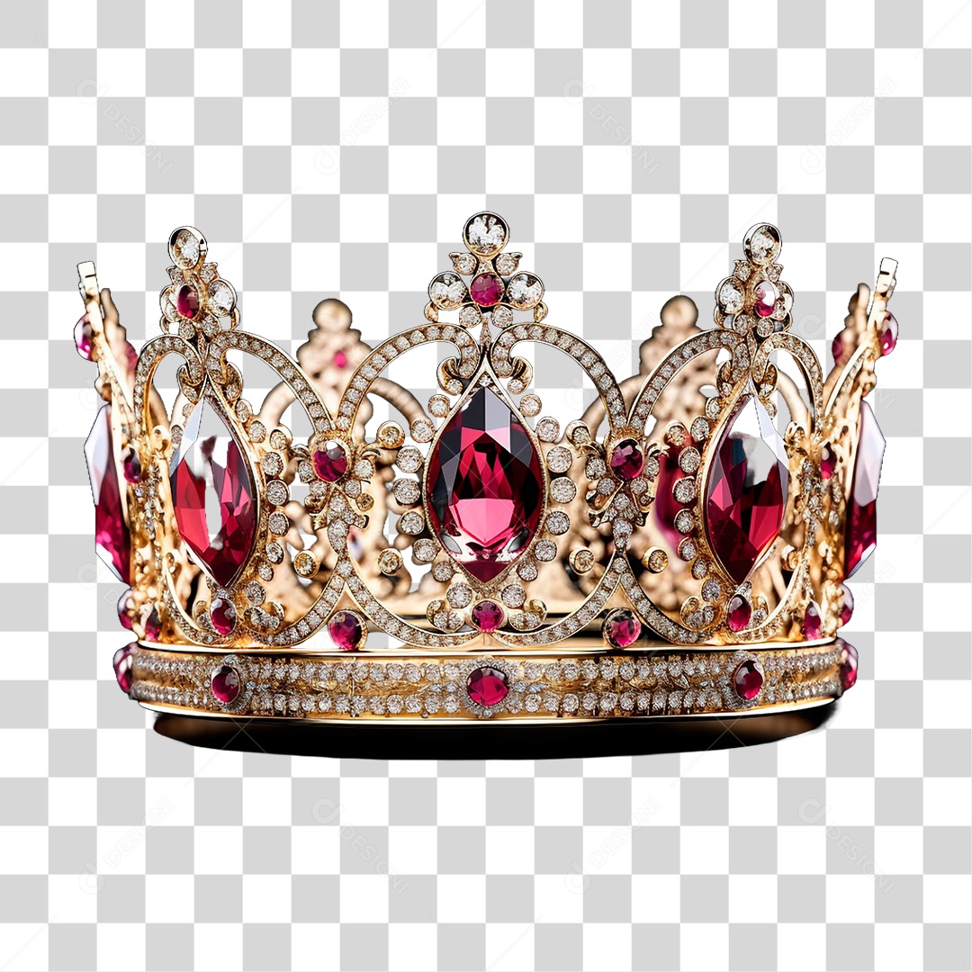 Coroa com Cristais PNG Transparente
